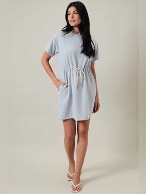 259. Gilli Light Blue Drawstring Tee Dress